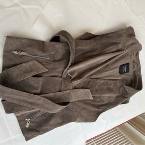Bebe Chic taupe  Leather vest and belt